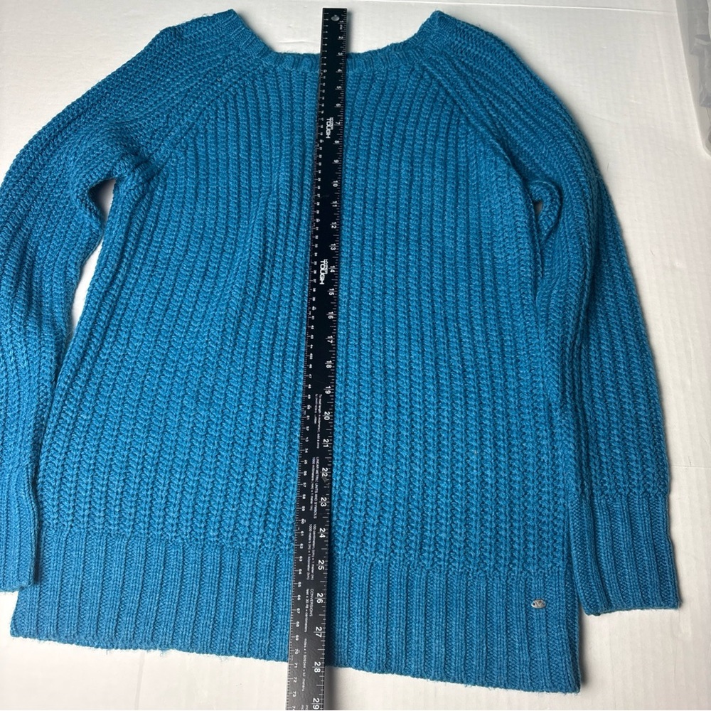 American Eagle Outfitters Women’s Small Jegging Sweater Teal Blue Knit Acrylic - Picture 4 of 7